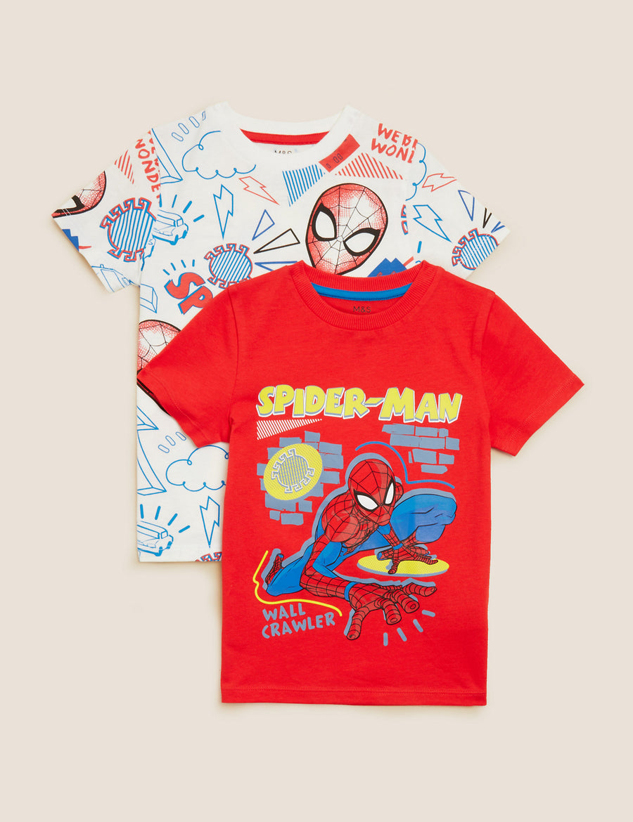 2pk Pure Cotton Spider-Man™ T-Shirts