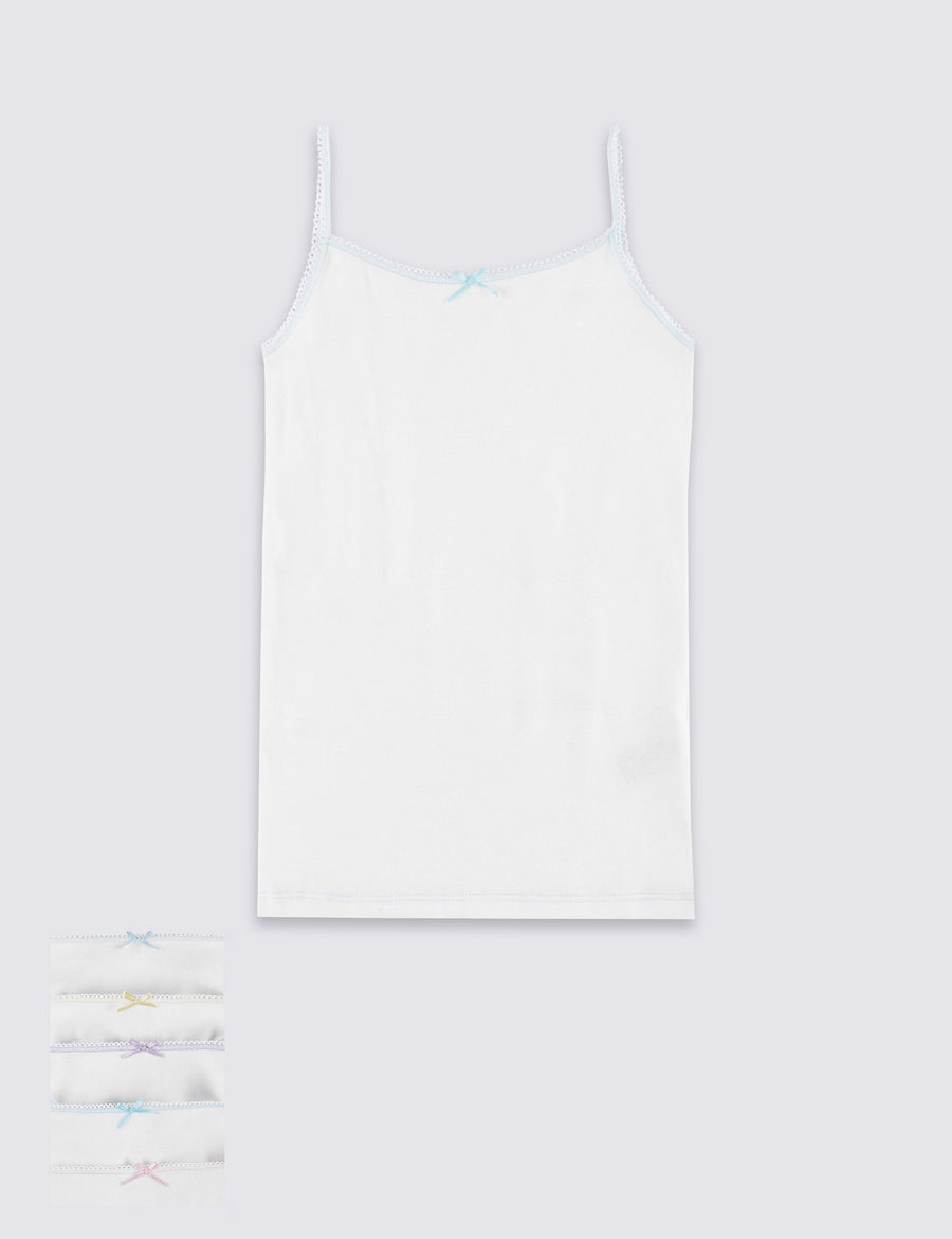 5 Pack Pure Cotton Camisole Vests