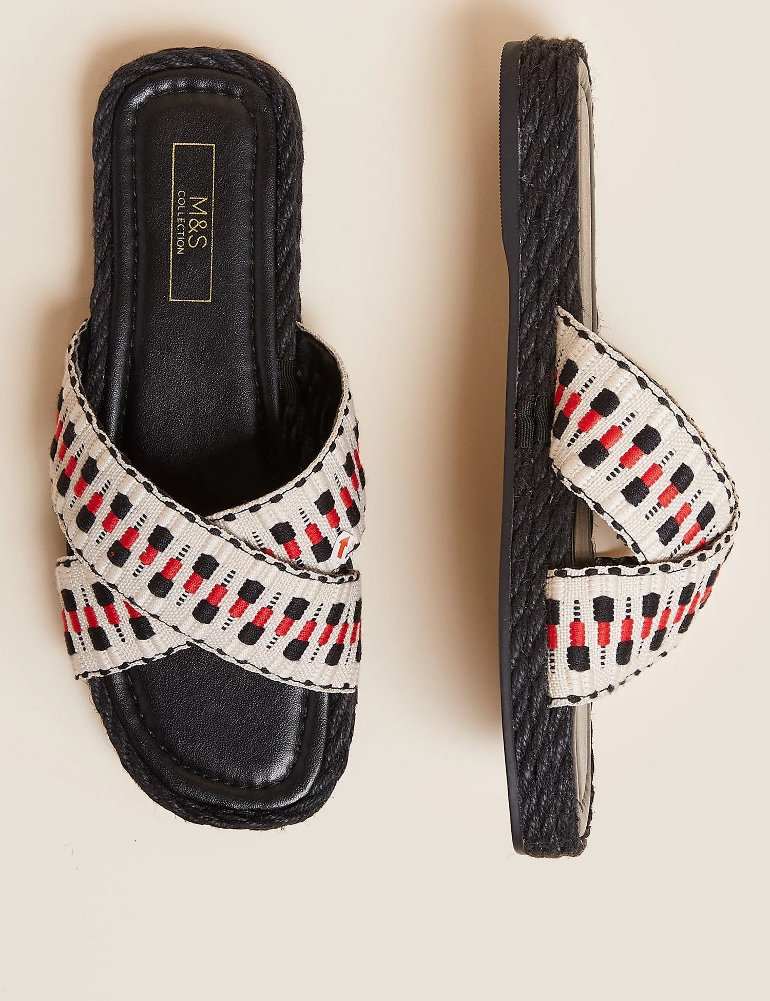 Woven Strappy Flat Espadrilles