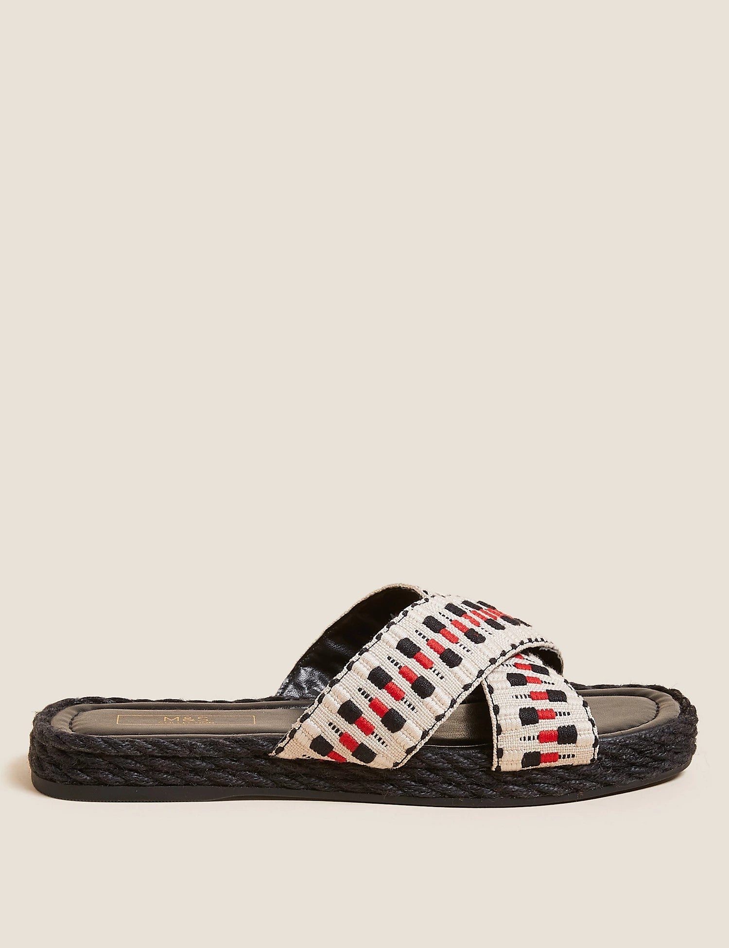 Woven Strappy Flat Espadrilles