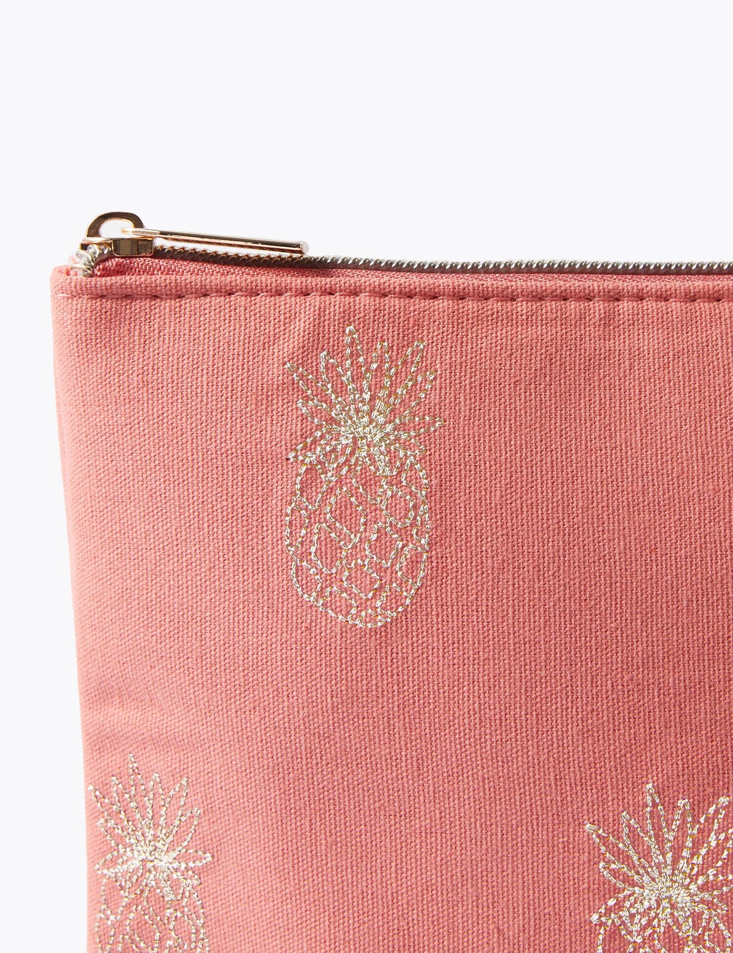 Embroidered Pineapple Make-Up Pouch