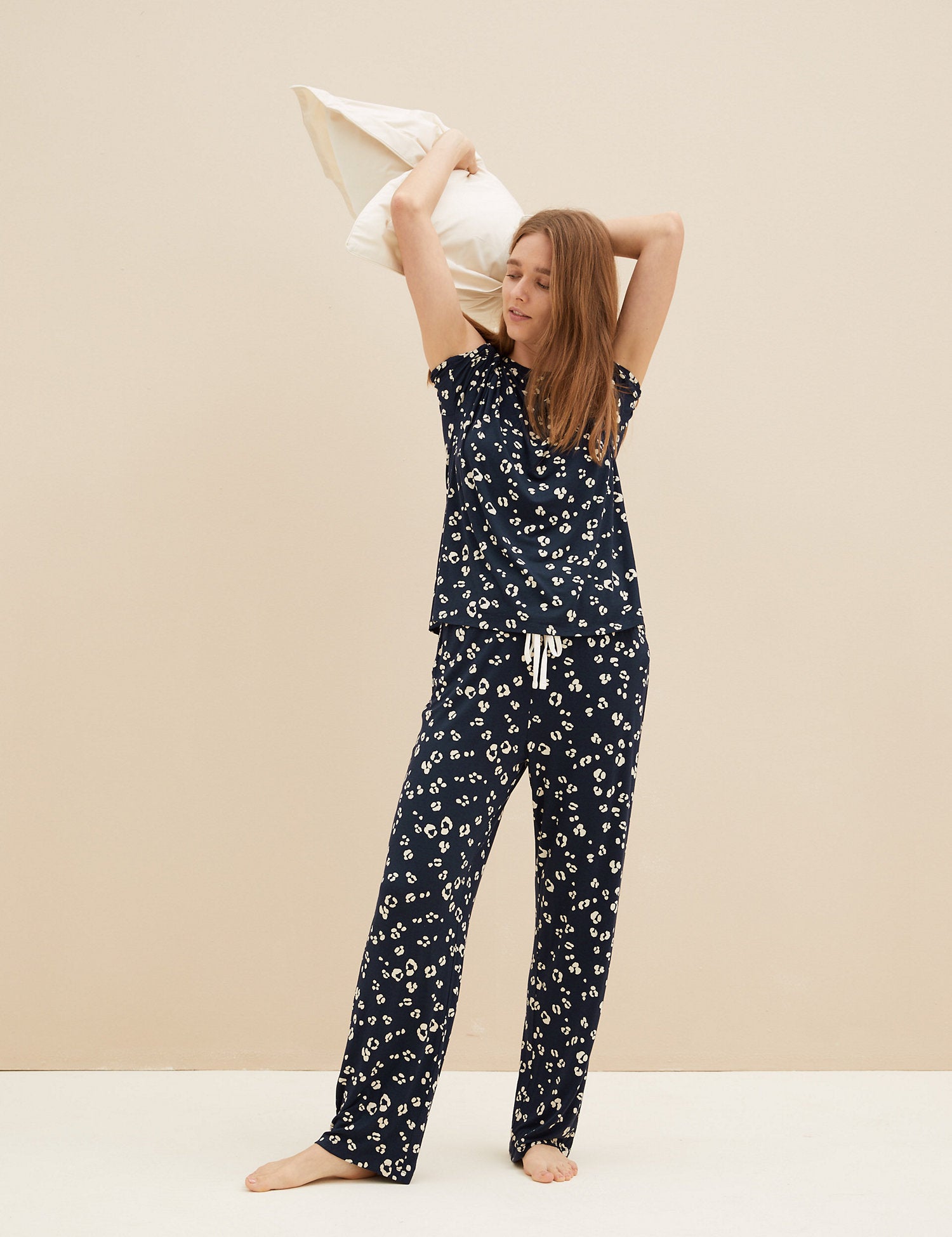 Viscose Animal Pyjama Set With Scrunchie