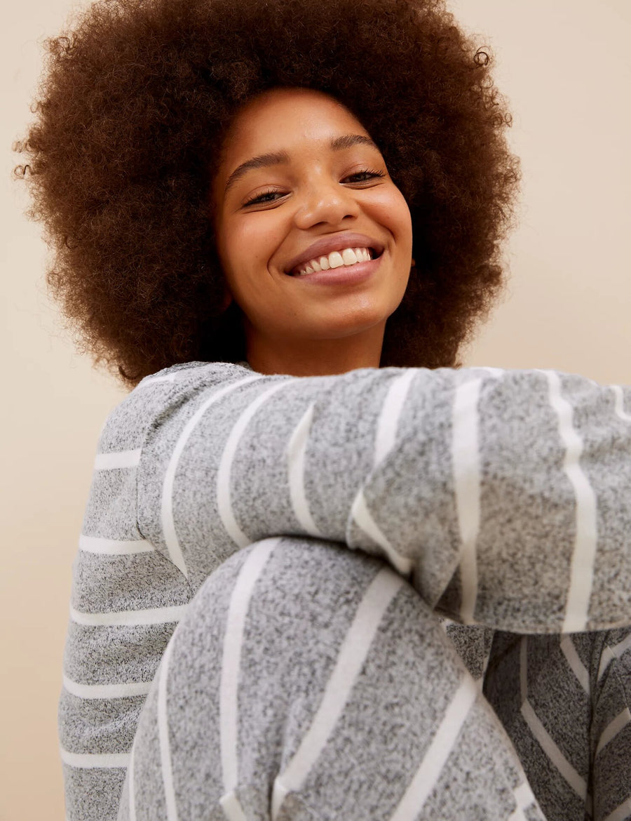 Cosy Knit Lounge Striped Pyjama Top