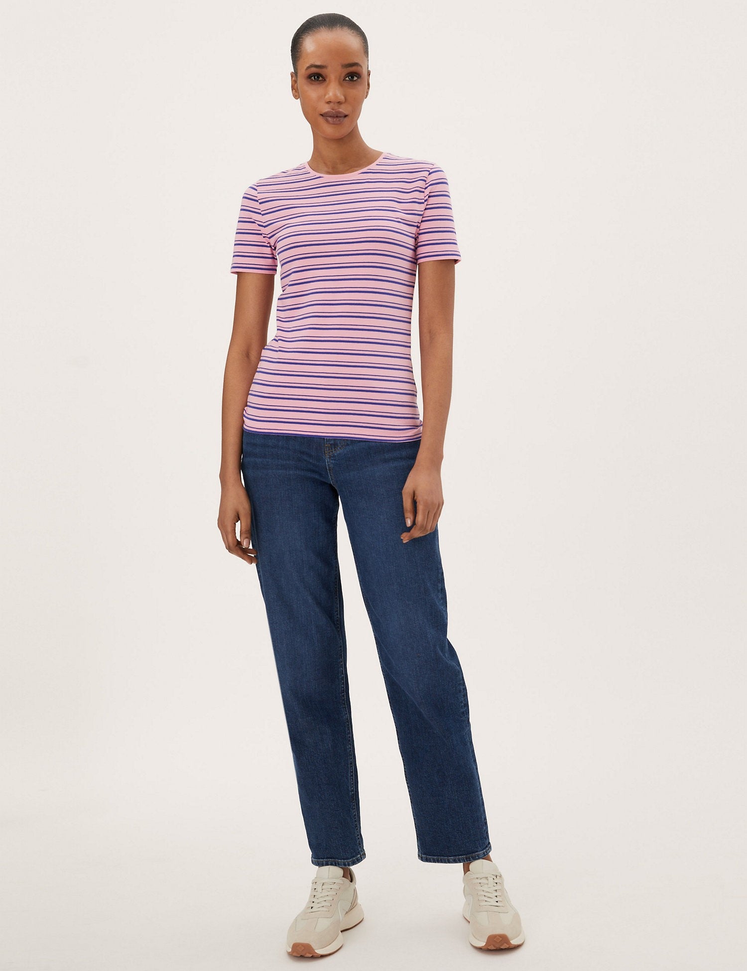 Cotton Rich Striped Fitted T-Shirt