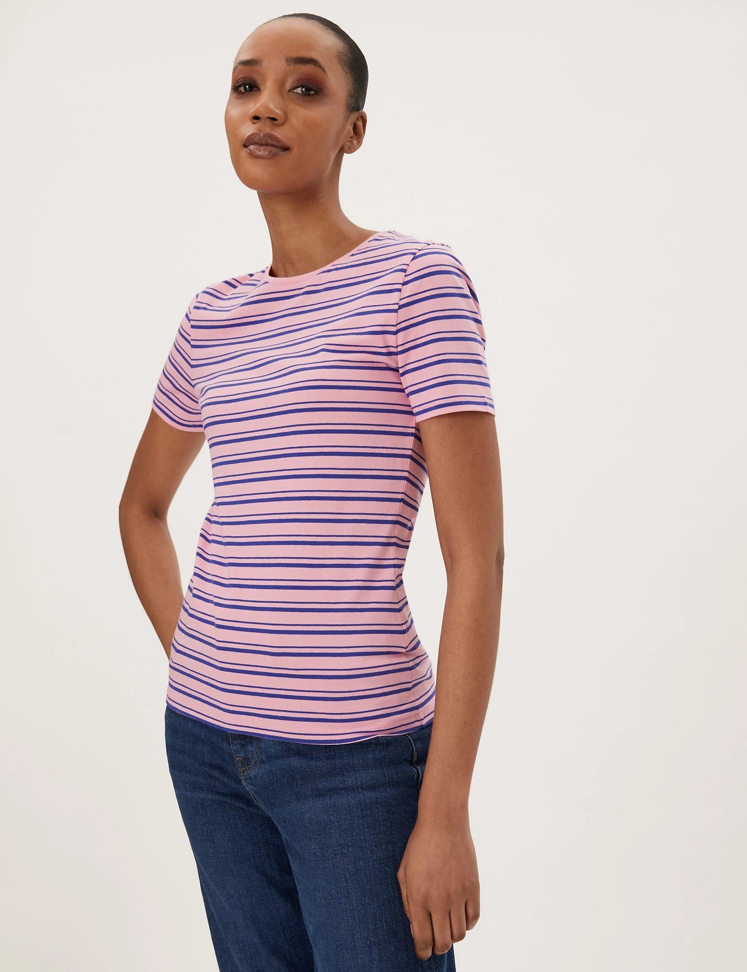 Cotton Rich Striped Fitted T-Shirt