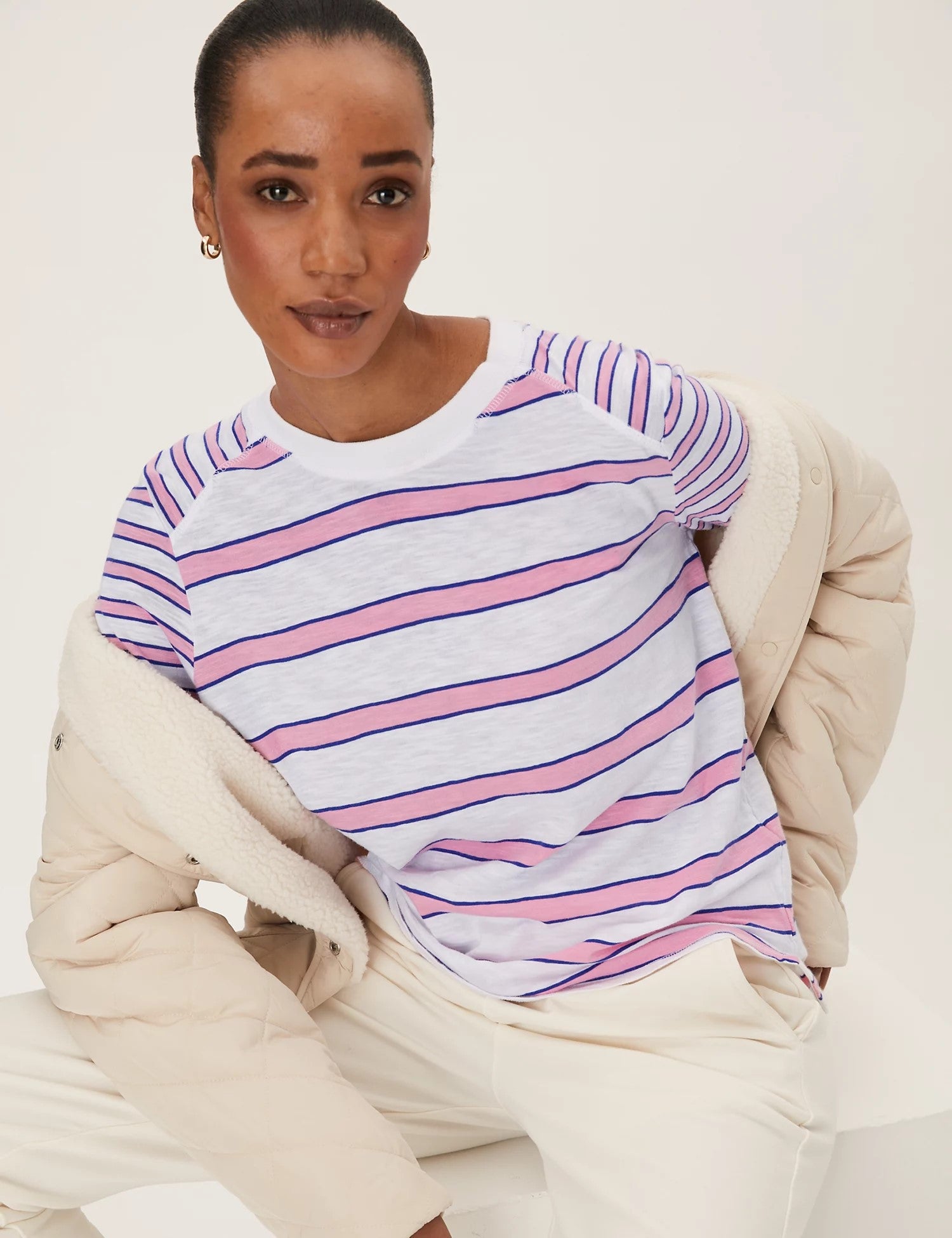 Pure Cotton Striped Long Sleeve Top