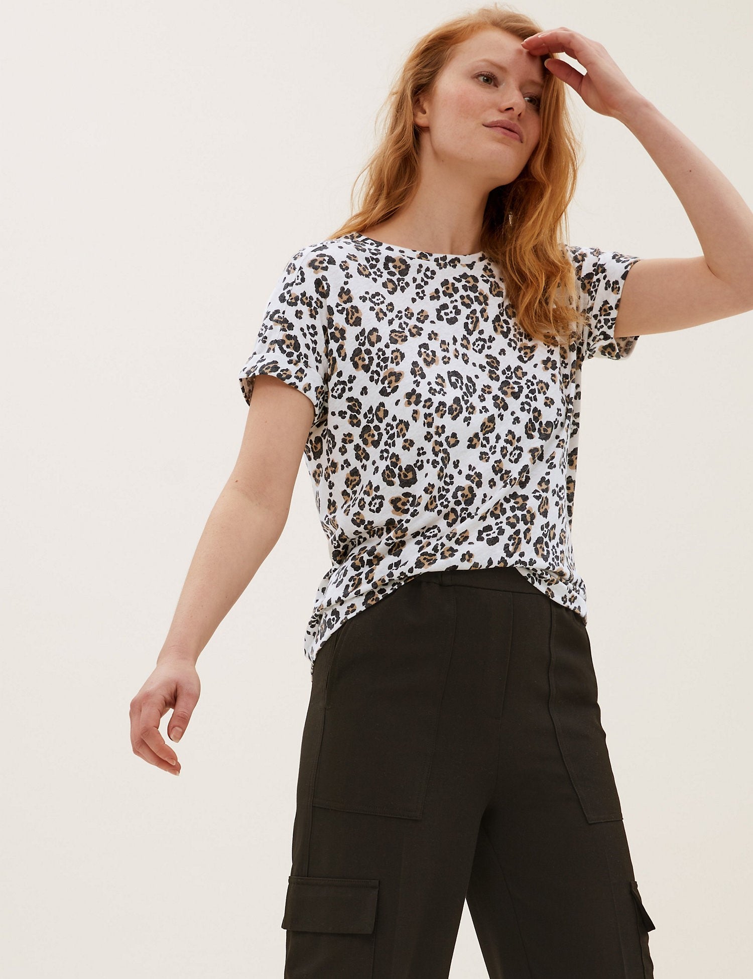 Linen Rich Animal Print T-Shirt