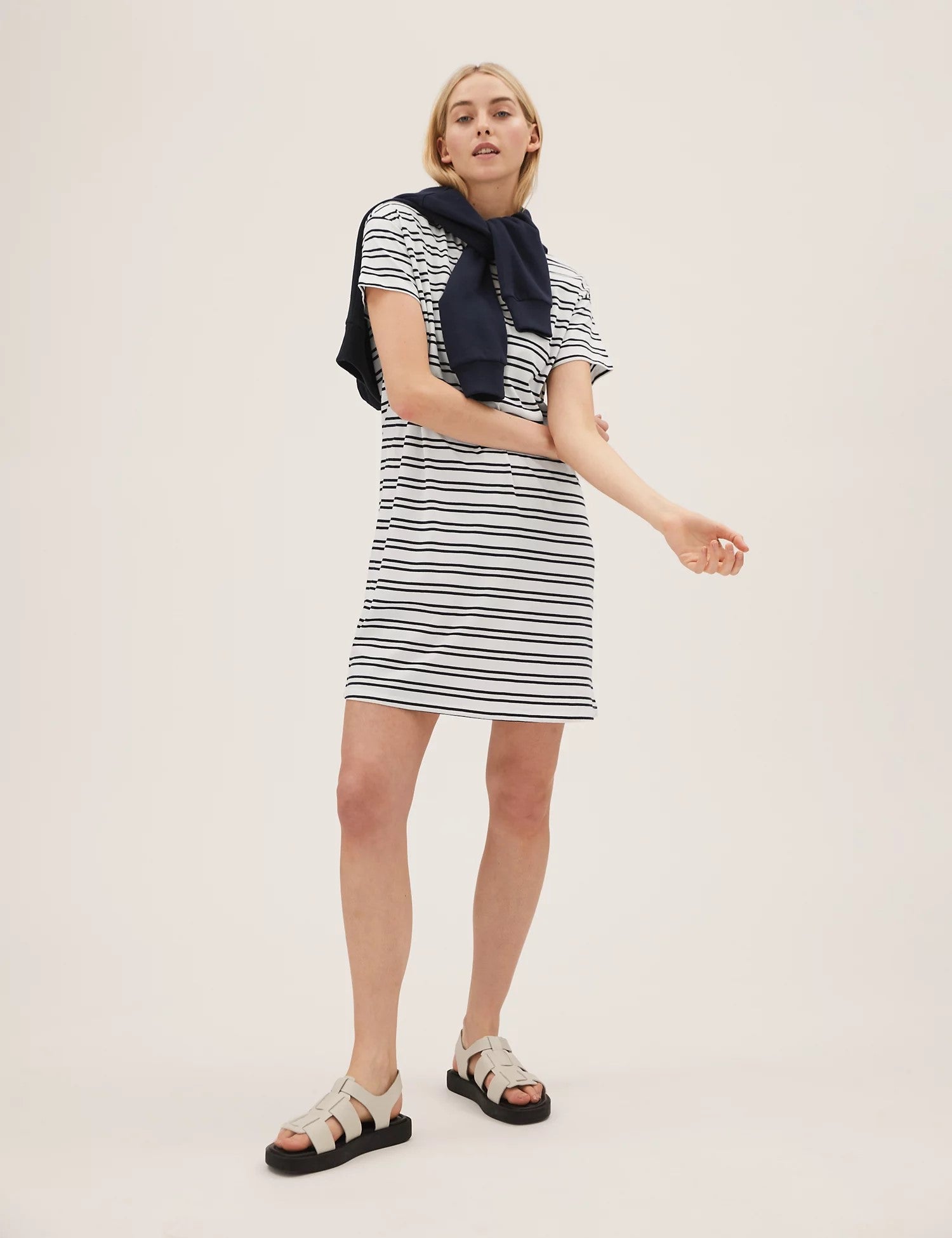 Pure Cotton Striped T-Shirt Dress