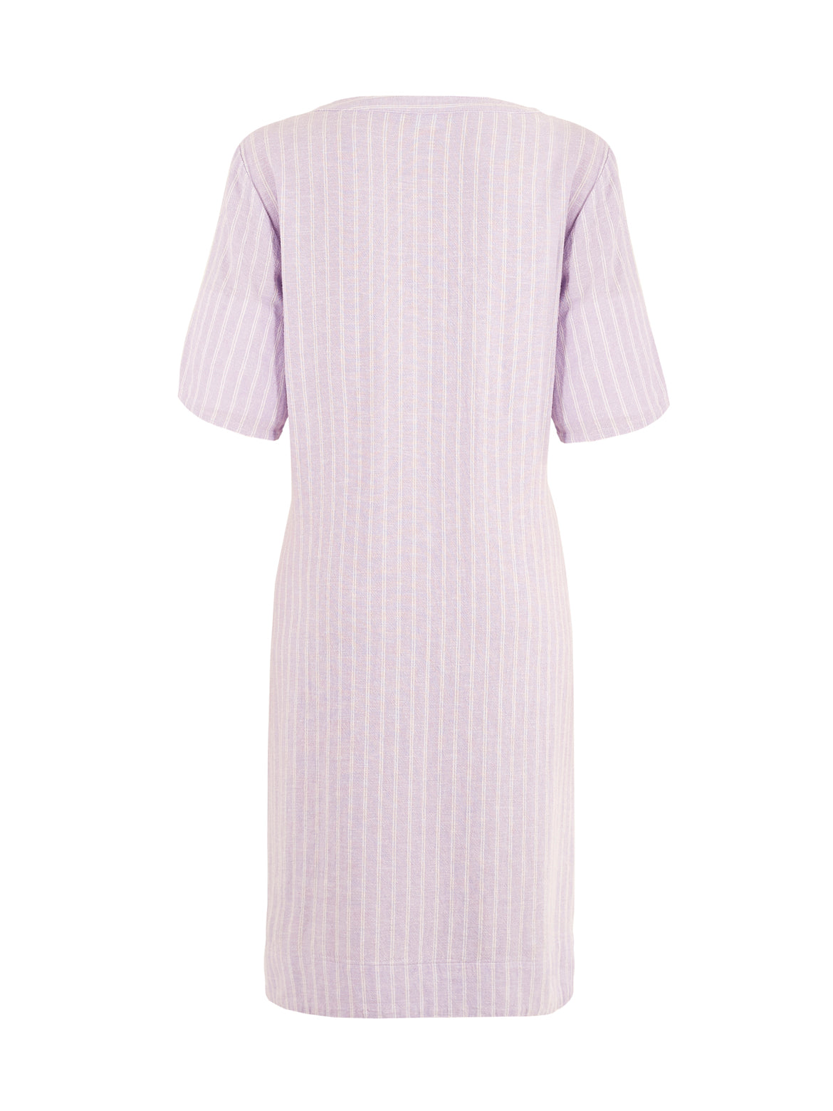 Short Sleeved Stripe Linen Dress