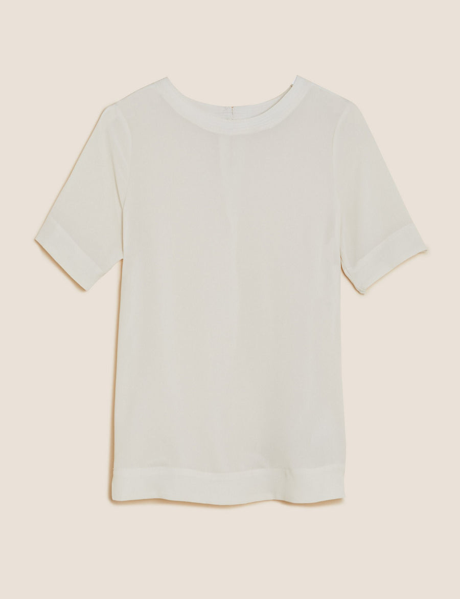 Textured Short Sleeve Top