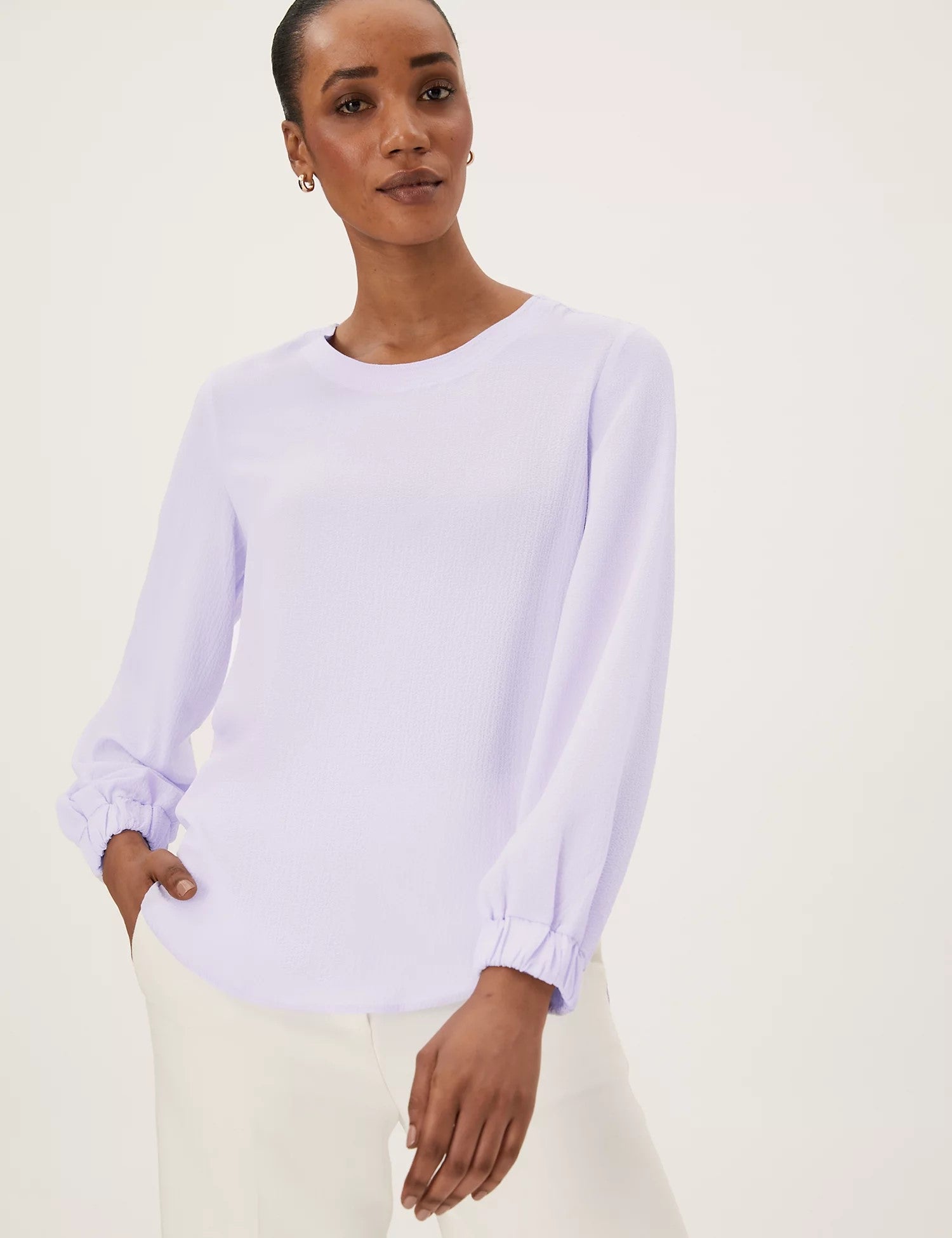 Textured Long Sleeve Top