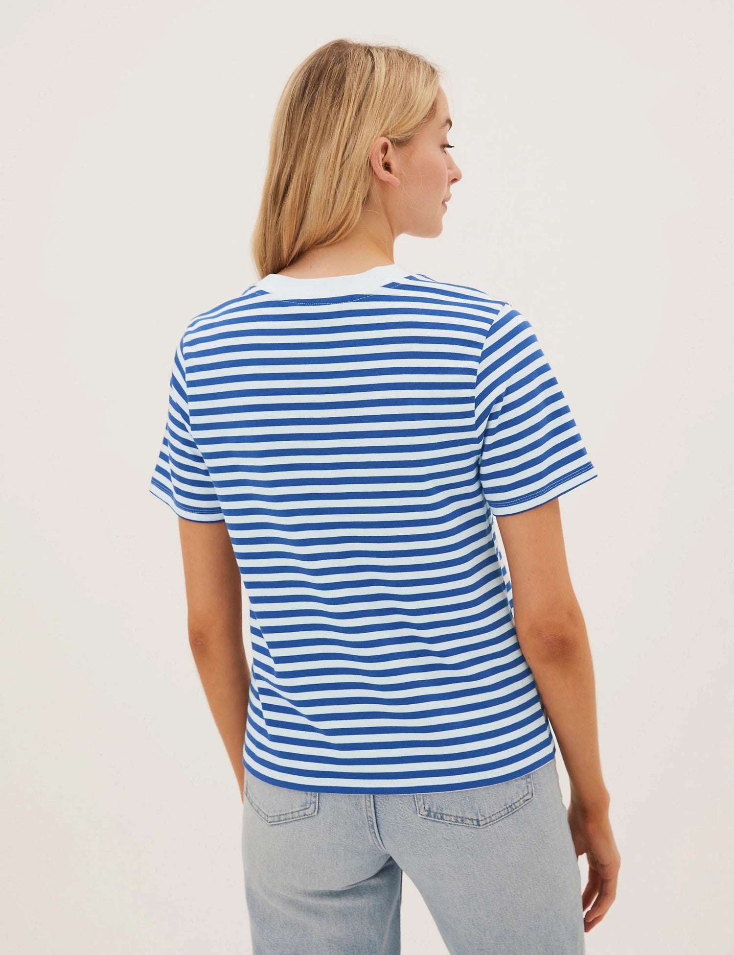 Pure Cotton Striped Crew Neck T-Shirt