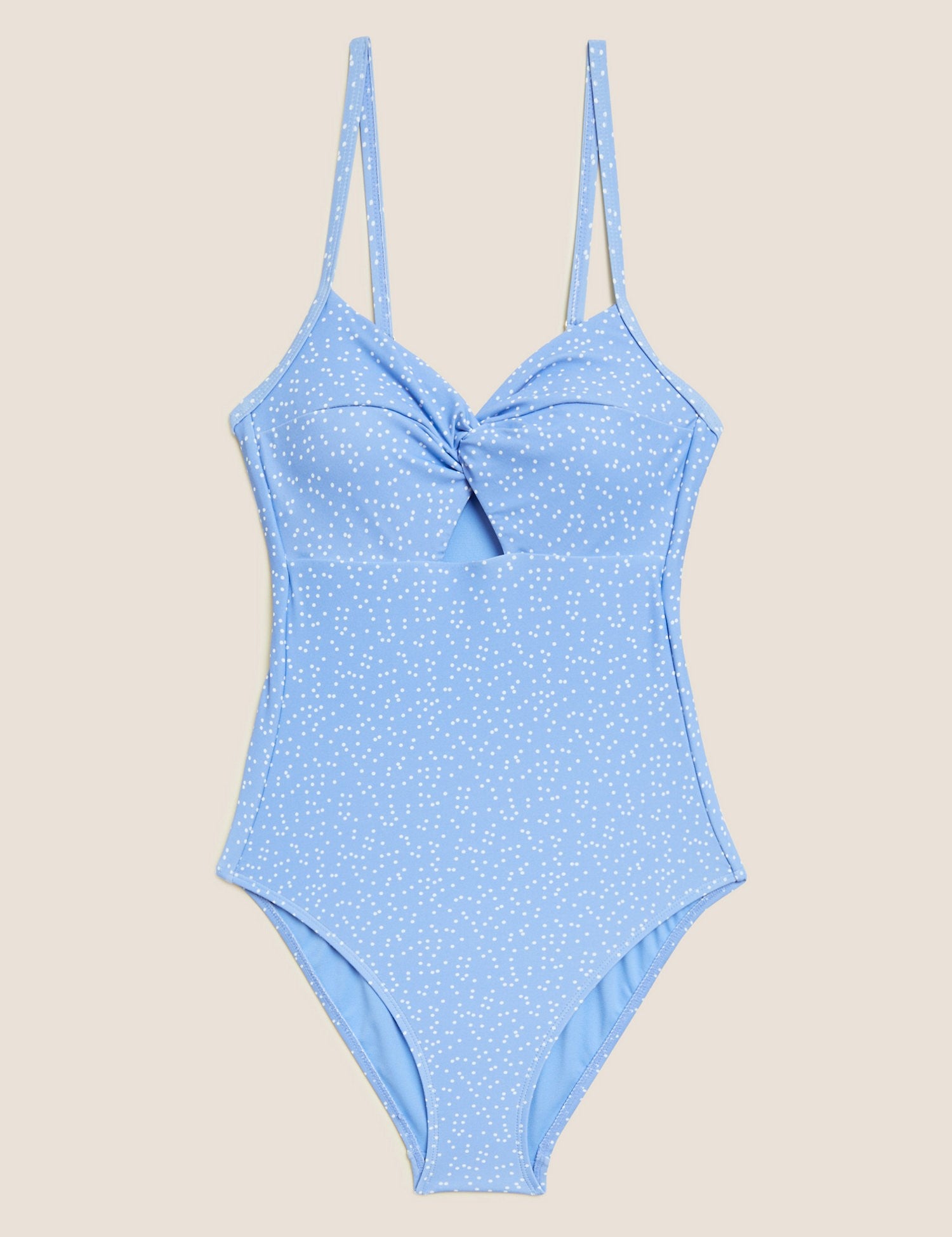 Polka Dot Twist Front Swimsuit