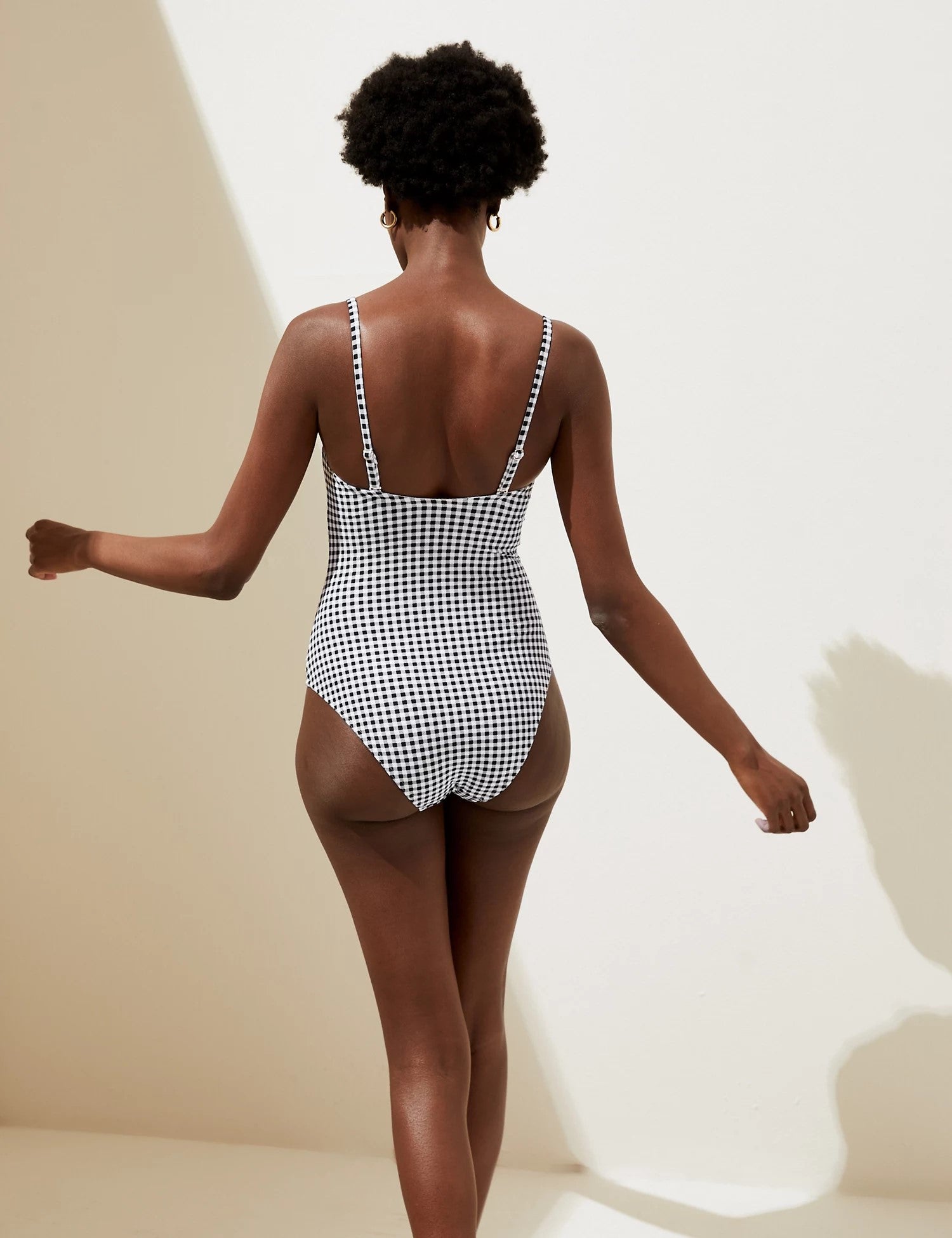 Tummy Control Gingham Bandeau Swimsuit