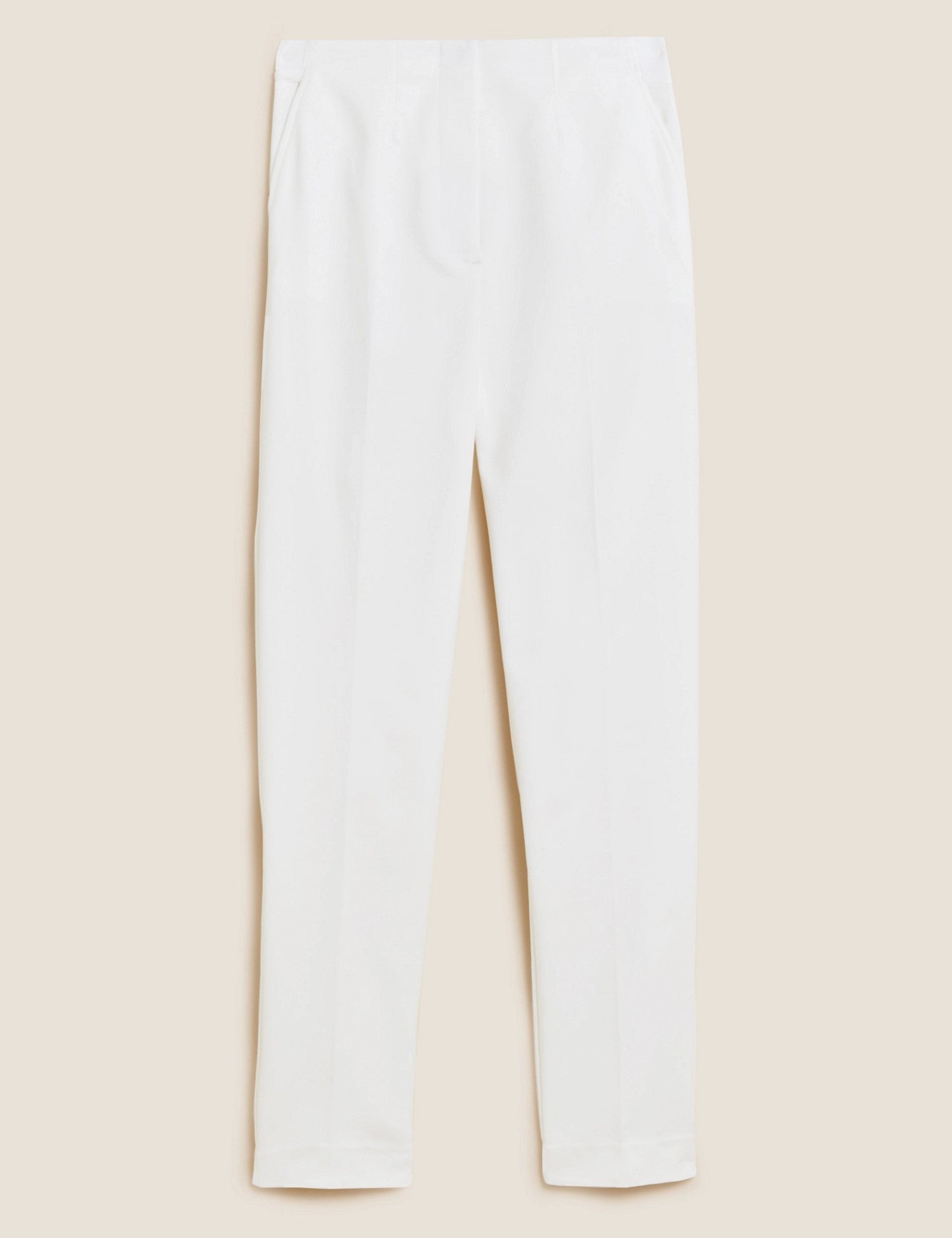 Cotton Blend Slim Fit Ankle Grazer Trousers