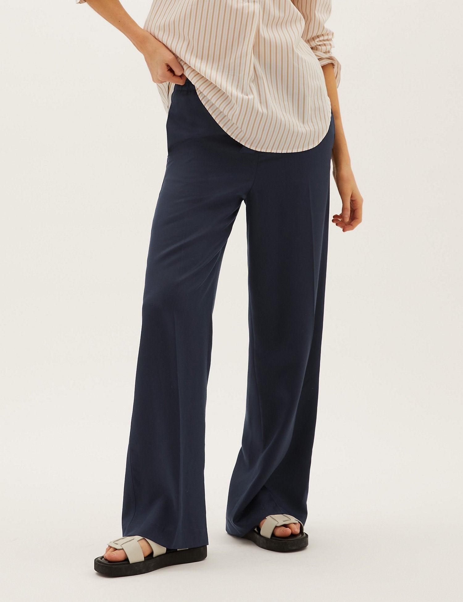 Pure Tencel™ Belted Wide Leg Trousers