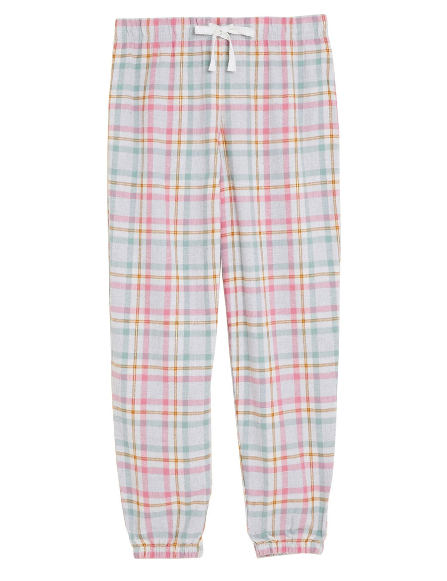 Cotton Check Print Cuff Joggers