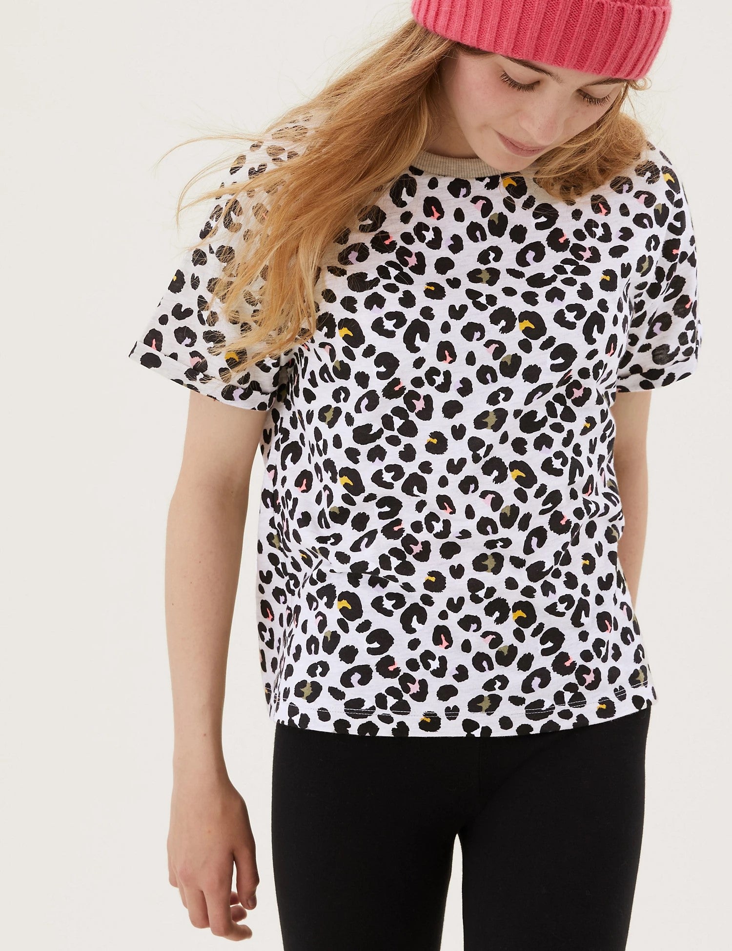 Cotton Rich Leopard Print T-Shirt