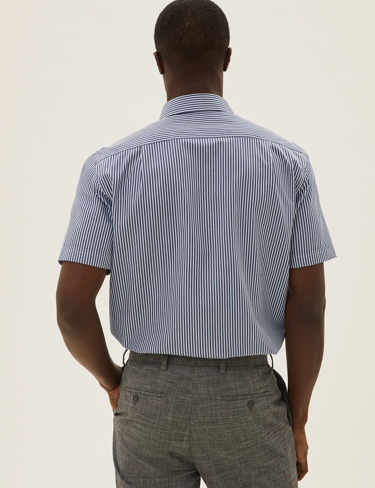 Regular Fit Pure Cotton Striped Short Sleeve Shirt