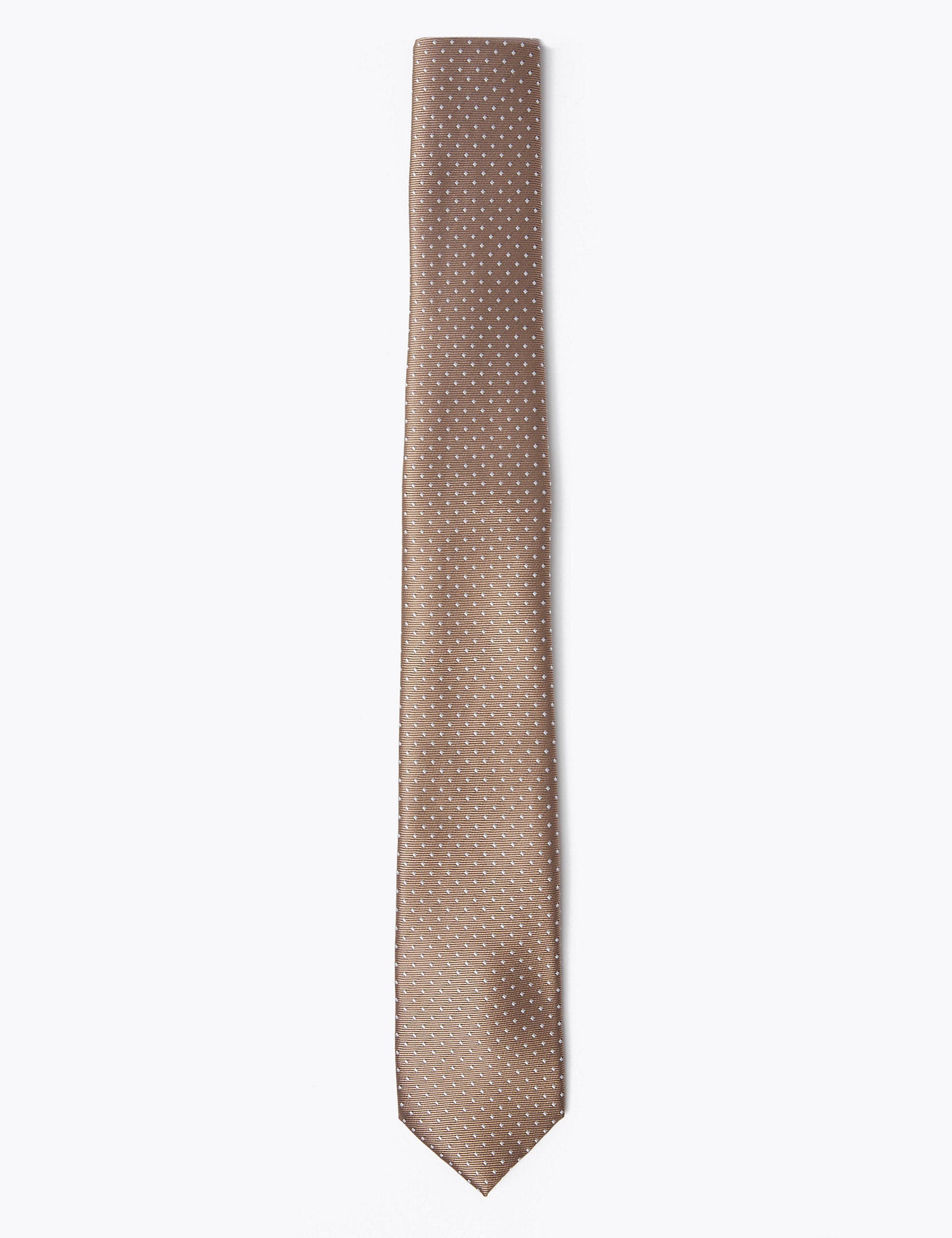 Skinny Woven Polka Dot Tie