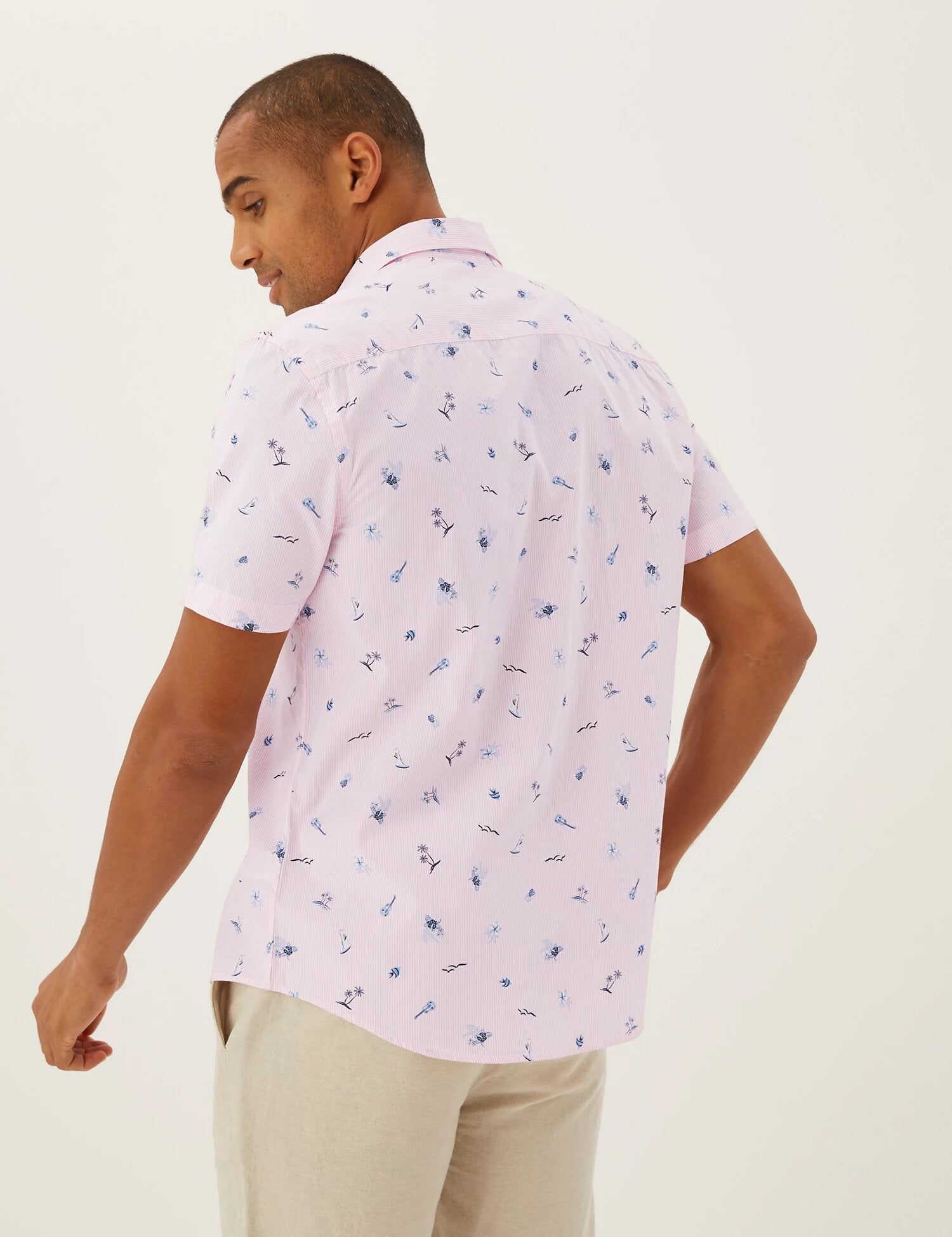 Pure Cotton Tropical Print Shirt